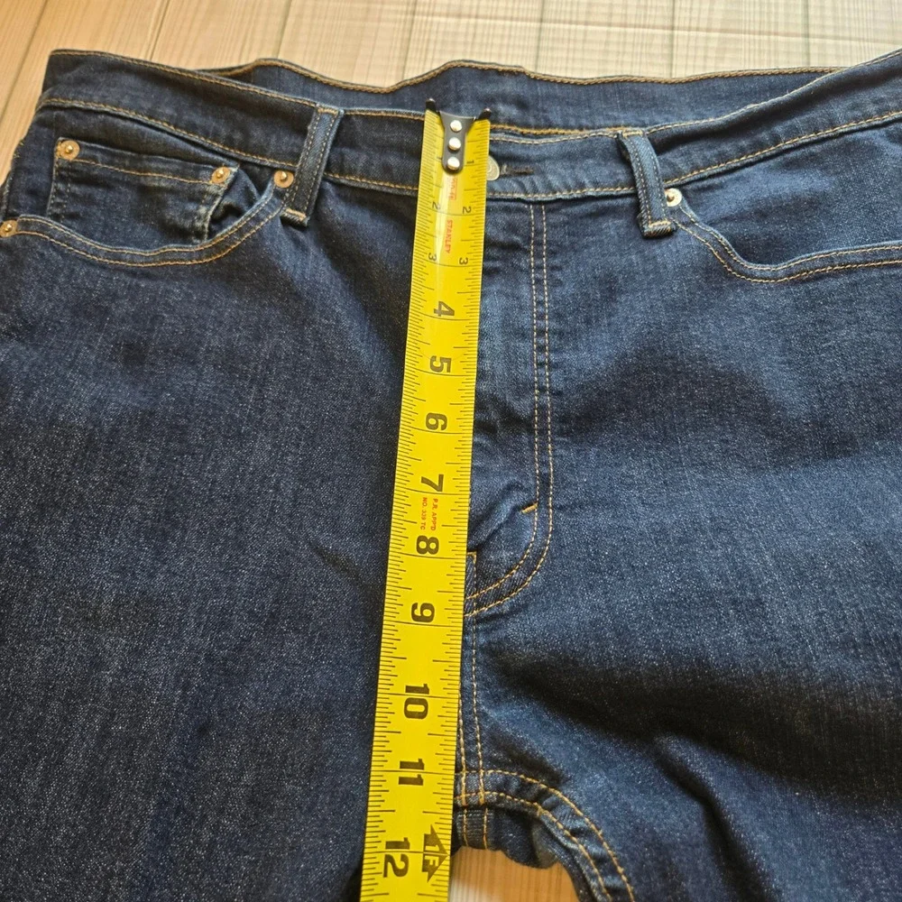 Levis 513 Slim Straight Jeans Mens 36x32 Dark‎ Indigo Blue Denim